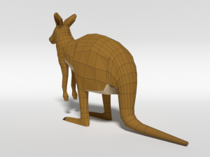 low poly cartoon kangaroo Modelo 3D