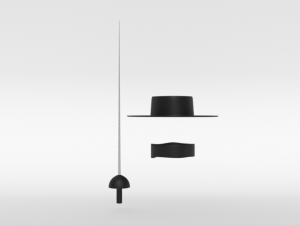 cartoon zorro hat mask and sword 3D Модель