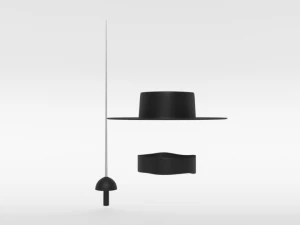 cartoon zorro hat mask and sword 3D Model