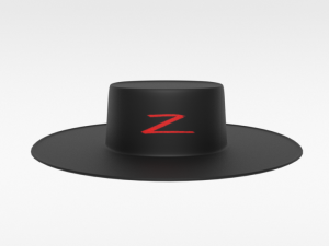 cartoon zorro hat mask and sword 3D Модель