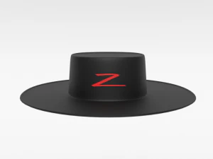 cartoon zorro hat mask and sword 3D Model