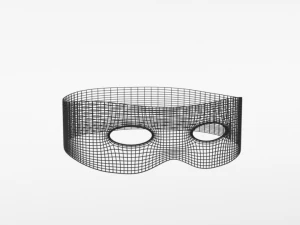 cartoon zorro hat mask and sword 3D Model