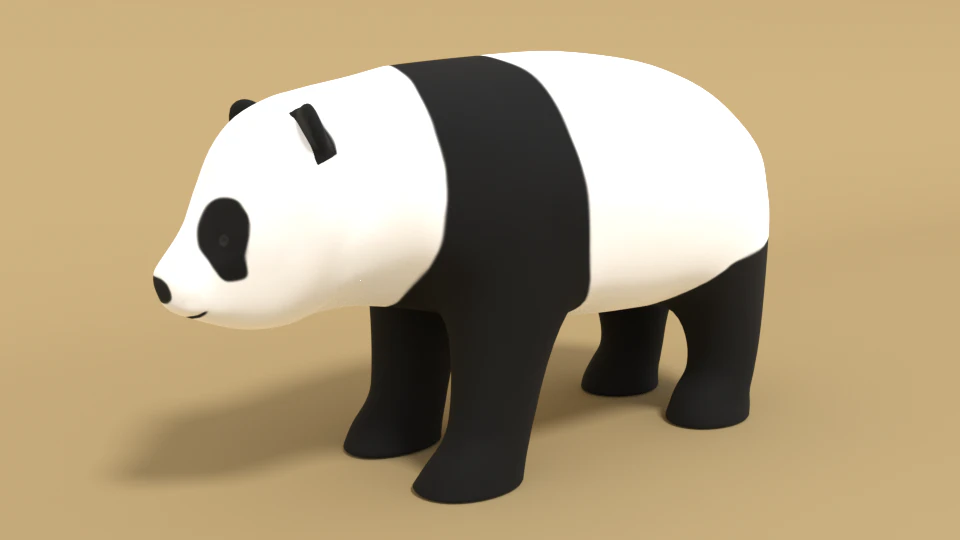 cartoon panda bear 3D Model .c4d .max .obj .3ds .fbx .stl .blend 