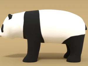 cartoon panda bear 3D Model