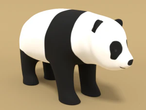 cartoon panda bear 3D Model