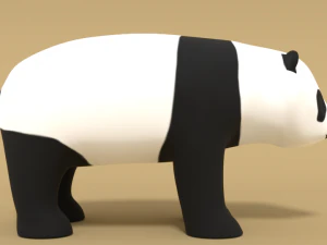 cartoon panda bear 3D Model