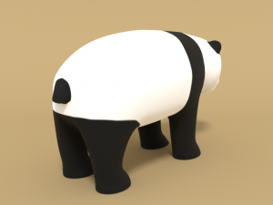 cartoon panda bear 3D मॉडल