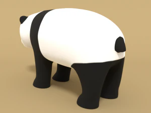 cartoon panda bear 3D Model