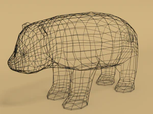 cartoon panda bear 3D Model