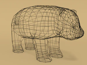 cartoon panda bear 3D Model
