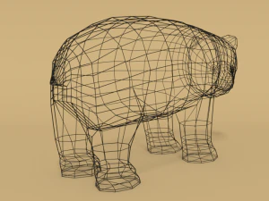 cartoon panda bear 3D Model