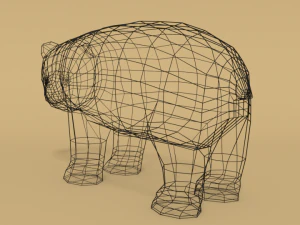 cartoon panda bear 3D Model
