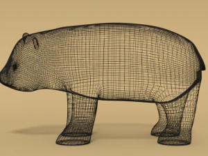 cartoon panda bear 3D Model