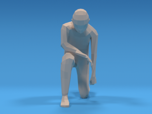 low poly kid kneeling Modelo 3D