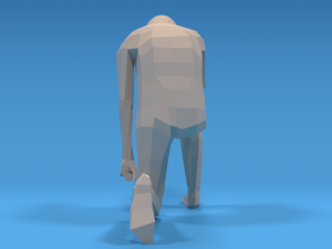 low poly kid kneeling Modelo 3D