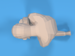 low poly kid kneeling Modelo 3D