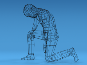 low poly kid kneeling Modelo 3D