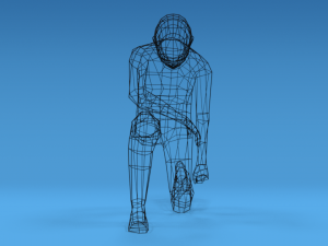 low poly kid kneeling Modelo 3D