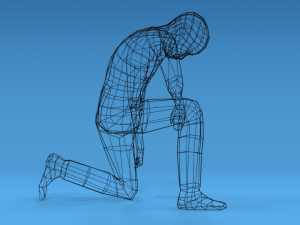 low poly kid kneeling Modelo 3D
