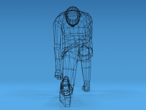 low poly kid kneeling Modelo 3D