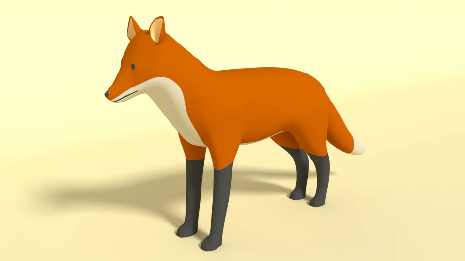cartoon fox 3D Model .c4d .max .obj .3ds .fbx .stl .blend 