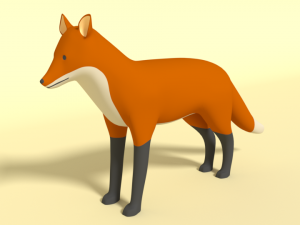 cartoon fox 3D Model