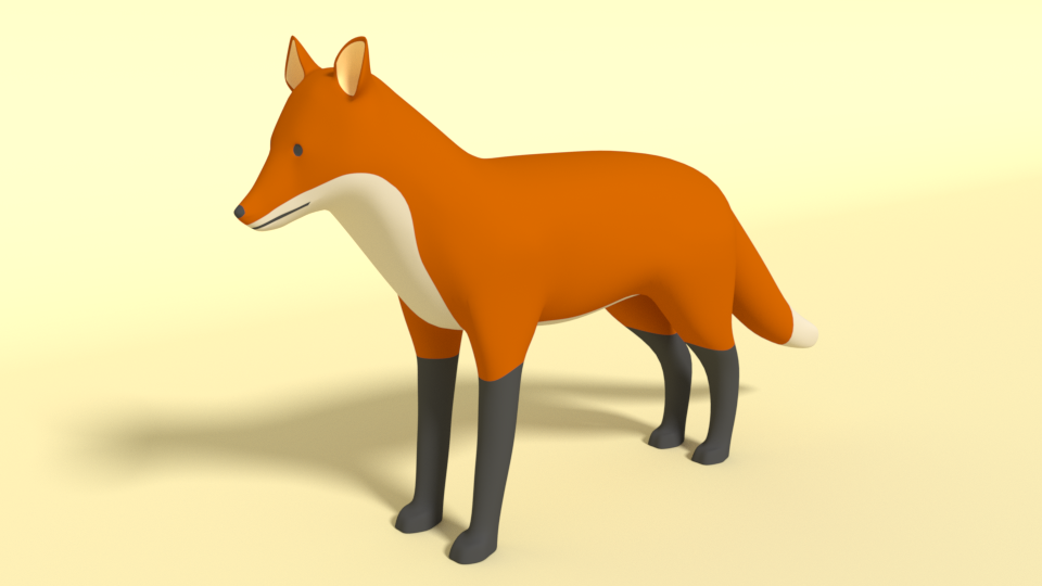 cartoon fox 3D Model in Wildlife 3DExport