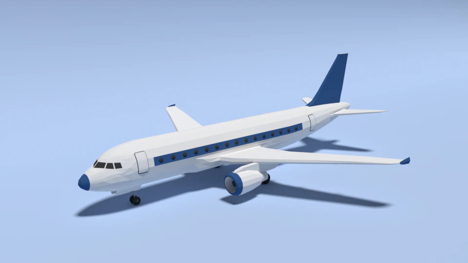 низькому полі мультфільму airbus a320 літак 3D Модель .c4d .max .obj .3ds .fbx .stl .blend