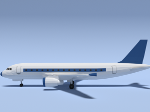 low poly cartoon airbus a320 airplane 3D Model
