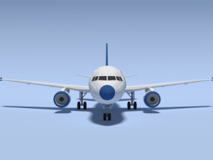 low poly cartoon airbus a320 airplane 3D Model