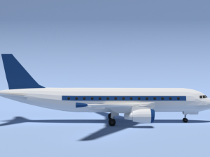 low poly cartoon airbus a320 airplane 3D Model