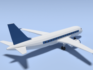 low poly cartoon airbus a320 airplane 3D Model