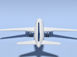low poly cartoon airbus a320 airplane 3D Model