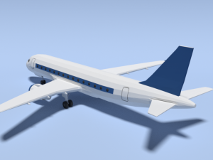 low poly cartoon airbus a320 airplane 3D Model