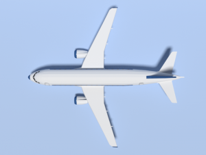 low poly cartoon airbus a320 airplane 3D Model