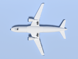 low poly cartoon airbus a320 airplane 3D Model