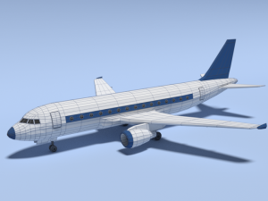 low poly cartoon airbus a320 airplane 3D Model