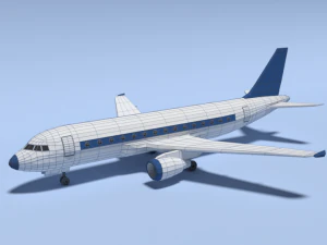 низькому полі мультфільму airbus a320 літак 3D Модель