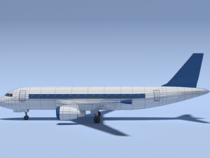 low poly cartoon airbus a320 airplane 3D Model