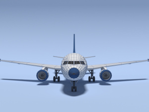 low poly cartoon airbus a320 airplane 3D Model