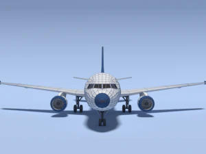 низькому полі мультфільму airbus a320 літак 3D Модель