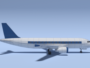 low poly cartoon airbus a320 airplane 3D Model