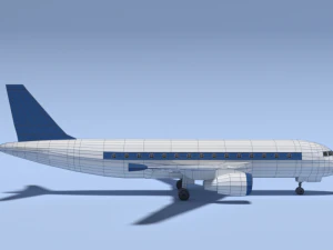 низькому полі мультфільму airbus a320 літак 3D Модель