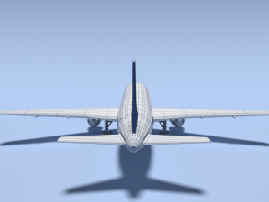 low poly cartoon airbus a320 airplane 3D Model