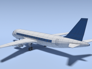 low poly cartoon airbus a320 airplane 3D Model