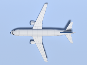 low poly cartoon airbus a320 airplane 3D Model