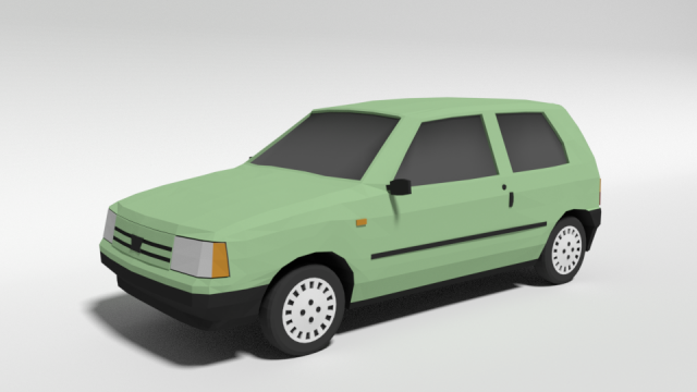 low poly cartoon fiat uno 1983 car Modelo 3D .c4d .max .obj .3ds .fbx .stl .blend 