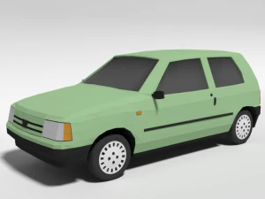 низькополігональний мультиплікаційний автомобіль fiat uno 1983 року 3D Модель