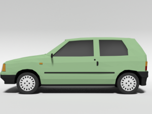 low poly cartoon fiat uno 1983 car Modelo 3D