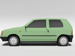 low poly cartoon fiat uno 1983 car 3D Model